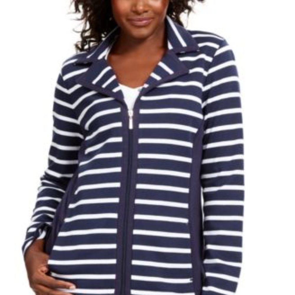 KAREN SCOTT SPORT-MMG LS FT NOTCH STRP JKT